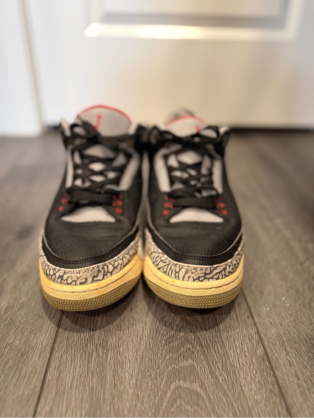 Jordan Black, Red, Yellow and Gray Sneakers